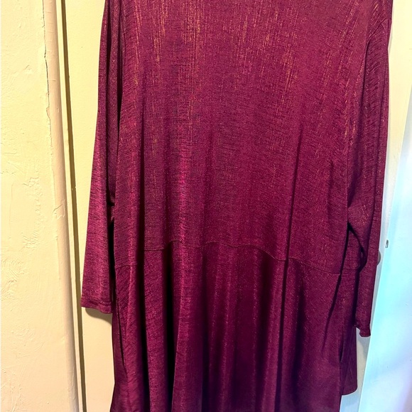 Susan Graver Deep Burgundy Cardigan and Top Set perfect condition 2x - Picture 7 of 11